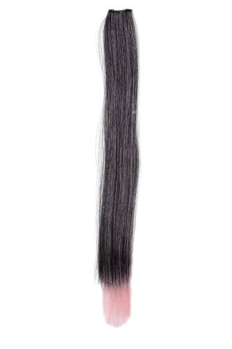 One Clip Clip-In extension strand highlight straight micro clip black and pink mix