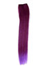 1 x Two Clip Clip-In extension strand highlight straight long red violet mix