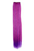 1 x Two Clip Clip-In extension strand highlight straight long red purple mix