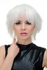 YZF-7067-1001 Quality Wig cosplay white short frayed wild look voluminous