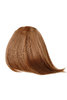 Hair Piece Clip-in Bangs Fringe curved side parting heat resistant fiber styleable light gold brown