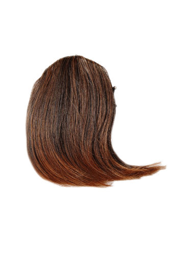 Hair Piece Clip-in Bangs Fringe curving side parting heat resistant fiber styleable chestnut brown