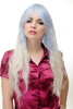 Lady Quality Wig Cosplay long kinked ombre light blue to white Ice Princess Snow Queen 30"