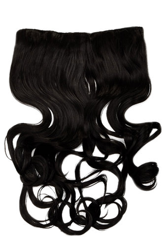 Hairpiece Halfwig (half wig) 5 Clip-In Extension heat resistant long curled curls dark brown
