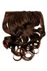 Hairpiece Halfwig 5 Clip-In Extension heat resistant long curled curls chestnut brown mix