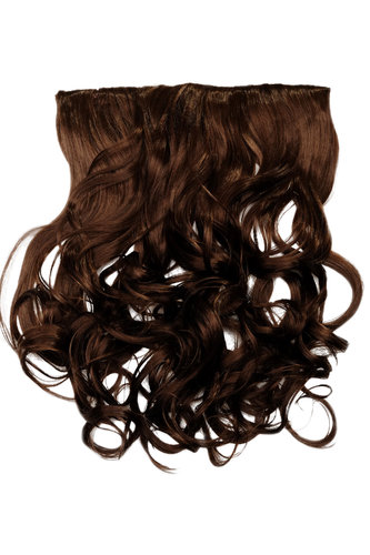 Hairpiece Halfwig (half wig) 5 Clip-In Extension heat resistant long curled curls medium brown