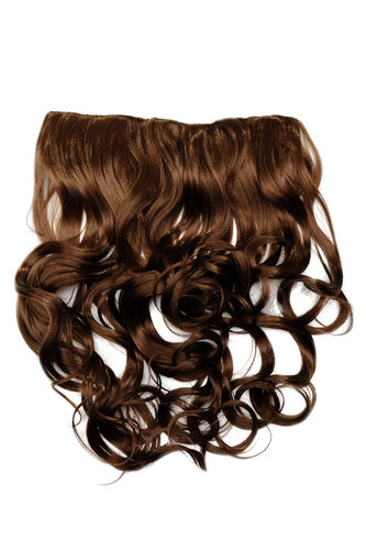 Hairpiece Half-Wig 5 Clip-In Extension heat resistant long curled curls light brown blond mix