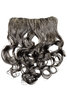 Hairpiece Halfwig (half wig) 5 Clip-In Extension heat resistant long curled curls dark grey gray