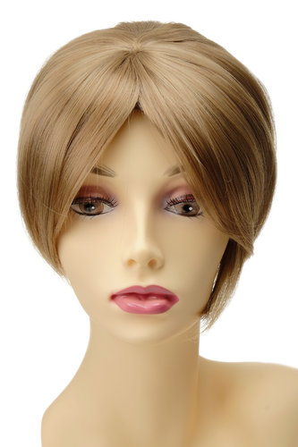 Q022-GGO-15 Clip-In Hairpiece Toupée Top Hair heat resistant Replacement 3 Clips dark blond