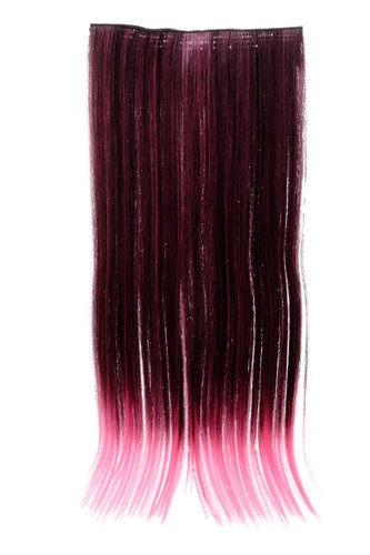 Halfwig 5 Micro Clip-In Extension long straight two extreme bright colours mix black neon pink 23"
