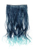 Halfwig 5 Micro Clip-In Extension long curled two extreme bright colours mix blue aquamarine 20"