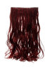 Halfwig 5 Micro Clip-In Extension long curled two extreme bright colours mix black & fiery red 20"