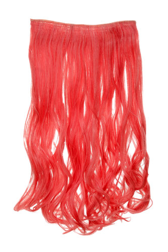 Halfwig 5 Micro Clip-In Extension long curled two extreme bright colours mix fiery red & white 20"