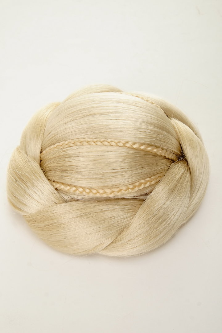 Aufwendig geflochten Haarknoten Dutt Haarteil Blond Platinblond N672-613 