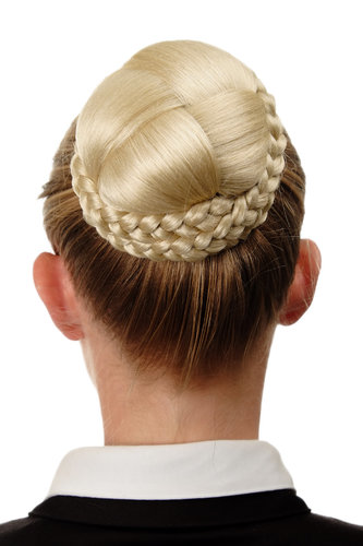 Hairbun Hairpiece bun knot braided elaborate braided plaited rim traditional custom platinum blond