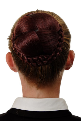Hairbun Hairpiece knot braided elaborate braided plaited rim traditional custom red brown auburn