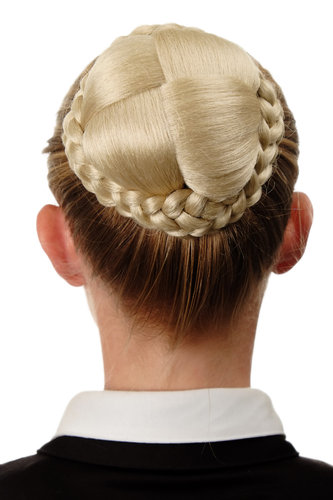 Hairbun Hairpiece knot braided elaborate braided plaited rim traditional custom light bright blond