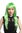 XR-003-PC15 Lady Party Wig Halloween long straight bangs streaked with silver tinsel strands green