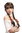 Lady Party Wig Halloween Lolita schoolgirl long braided plaits with ribbons fringe brown 23"