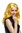 Lady Party Wig Halloween Fancy Dress long very voluminous curly curls middle-parting yellow 20"