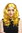 Lady Party Wig Halloween Fancy Dress long very voluminous curly curls middle-parting yellow 20"