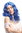 Lady Party Wig Halloween Fancy Dress long very voluminous curly curls middle-parting blue 20"