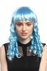 Lady Party Wig Gothic long baroque colonial romantic corkscrew curls coils light blue white mix