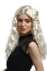 Lady  Party Wig Halloween Fancy Dress platinum blond braided massive volume long kinked curls