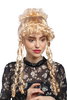 Lady Party Wig Halloween Fancy Dress historic Renaissance Baroque Victorian blond beehive curls