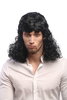 Lady or Man Party Wig for Halloween Fancy Dress very long black Mullet long dense curly hair 20"
