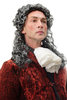 68838-P103/68 Man Lady Party Wig Halloween historic baroque long curly grey mix mullet 20"