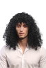 Man or Lady Party Wig Halloween Brazilian Soccer Player Mullet unruly wild curls black long volume