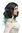 DEC185-ZA103-98A Lady Party Wig Halloween ombre black turquise blue long wavy voluminous