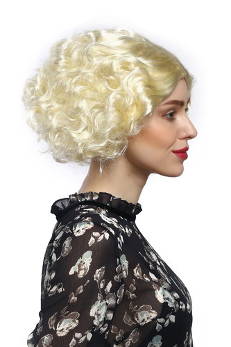 Lady Party Wig Halloween Fancy Dress 20s 30s Fashion Charleston Swing Chicago middle parting blond