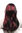 Lady Fancy Dress Wig gothic witch black red strands Vampire She-Devil Dark Fairy pointy fringe 20"