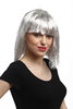 90658-ZA68-silver Lady Party Wig Halloween Sexy Sci-fi Disco Android grey with silver strand fringe