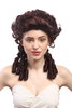 Lady Party Wig historic Cosplay Baroque Renaissance Victorian brown chestnut court spiral curls