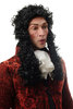 Man Gents Party Wig Fancy Dress Baroque Lord Renaissance long black curls Noble French King
