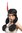 Lady Party Wig Fancy Dress Native American Apache Sioux Girl Maiden black 2 plaits headband feather