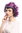 Lady or Man Party Wig Halloween Cosplay black purple strands wind backcombed punk emo