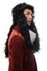 Man Lady Party Wig Halloween Fancy Dress black long baroque curls King Louis court fop aristocrat