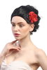 Lady Party Wig Fancy Dress Carmen traditional hairbun with rose Spain Argentina Bolero Tango black