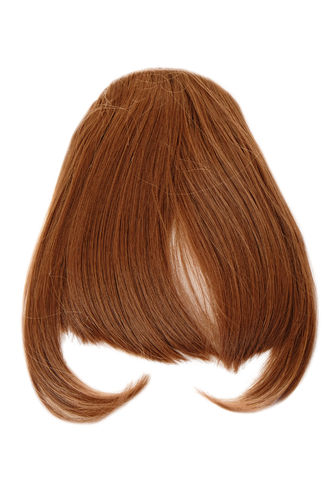 Hair Piece Clip-in Bangs Fringe long framing heat resistant fiber styleable copper brown