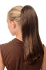Ponytail Hairpiece extension long straight but voluminous claw clamp chestnut brown mix 17"