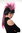 PT0028 Lady Man Party Wig Halloween Carnival 80s Pop Singer Pnk New Wave Mohawk klong black pink