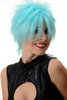 BLUE144-HTF2513Lady Quality Wig short naughy spiky 80s style teased Wave Punk light blue