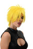 BLUE144-T2104 Lady Quality Wig short naughy spiky 80s style teased Wave Punk light canary yellow.