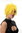 BLUE144-T2104 Lady Quality Wig short naughy spiky 80s style teased Wave Punk light canary yellow.