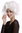 Wig Lady Women Halloween Hollywood Diva curly wavy short wild teased whiteblond bright blond