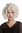Wig Lady Women Halloween Carnival Hollywood Diva curly straightened middle-parting platinum blond